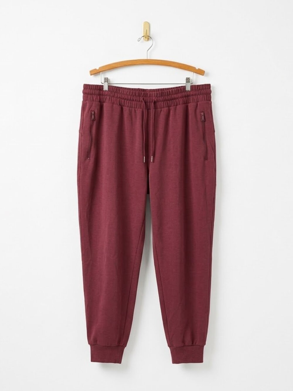 Maroon High-Rise Joggers Size 2X Dynamic Fleece Elastic Waist Comfy Lounge Pants